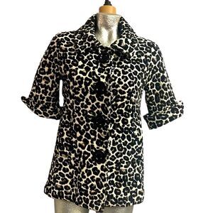 Women's Forever 21 Jacket Leopard Animal Print Textured 3/4 Sleeve‎, size S